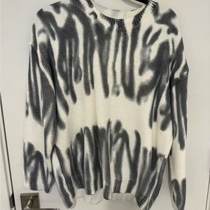 Gray and white sweater